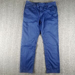 Teleria Zed Robin 17 Chino Pants Mens Sz 34x27 Blue Skinny Stretch Made In Italy
